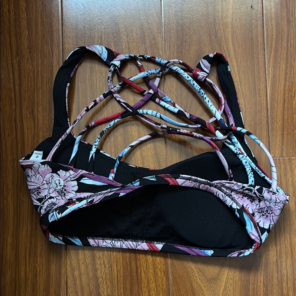 Lululemon Free to Be Wild Floral Strappy Sports Bra